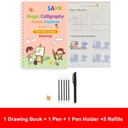 4-Pack Reusable Children's Calligraphy Practice Books (Drawing sets)