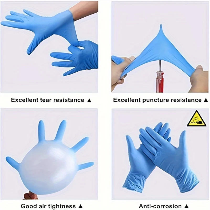 90/60/30PCS Disposable Blue Nitrile Gloves Waterproof Cleaning Gloves Suitable for Kitchen Cleaning Hairdressing Beaut Tattoo disposable gloves nitrile gloves cleaning gloves