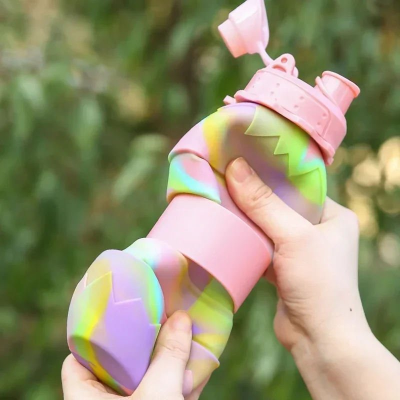 Eggshell Folding Water Cup Telescopic Sports Water Bottle New Silicone Cross-Border