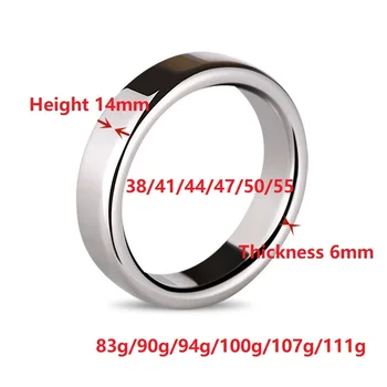Top Quality Small Large Size Male Penis Ring Lock Stainless Steel Heavy Metal Cock Ring Ball Stretcher Erection Sexy Toy For Man 6