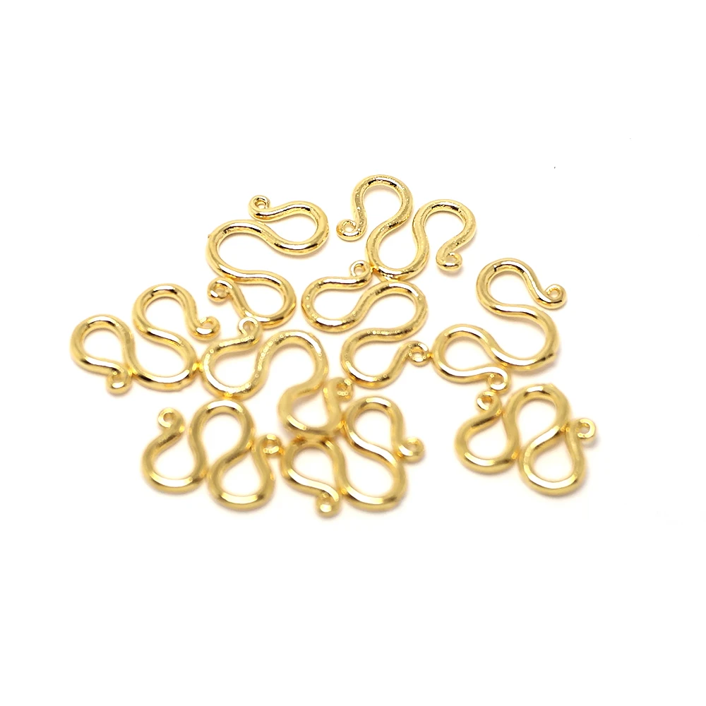 

6pcs M Shape Necklace Connector,24k Gold Plated Brass Diy Material,Necklace Jewelry Making 9.6x8.5mm, Classy Necklace Connector