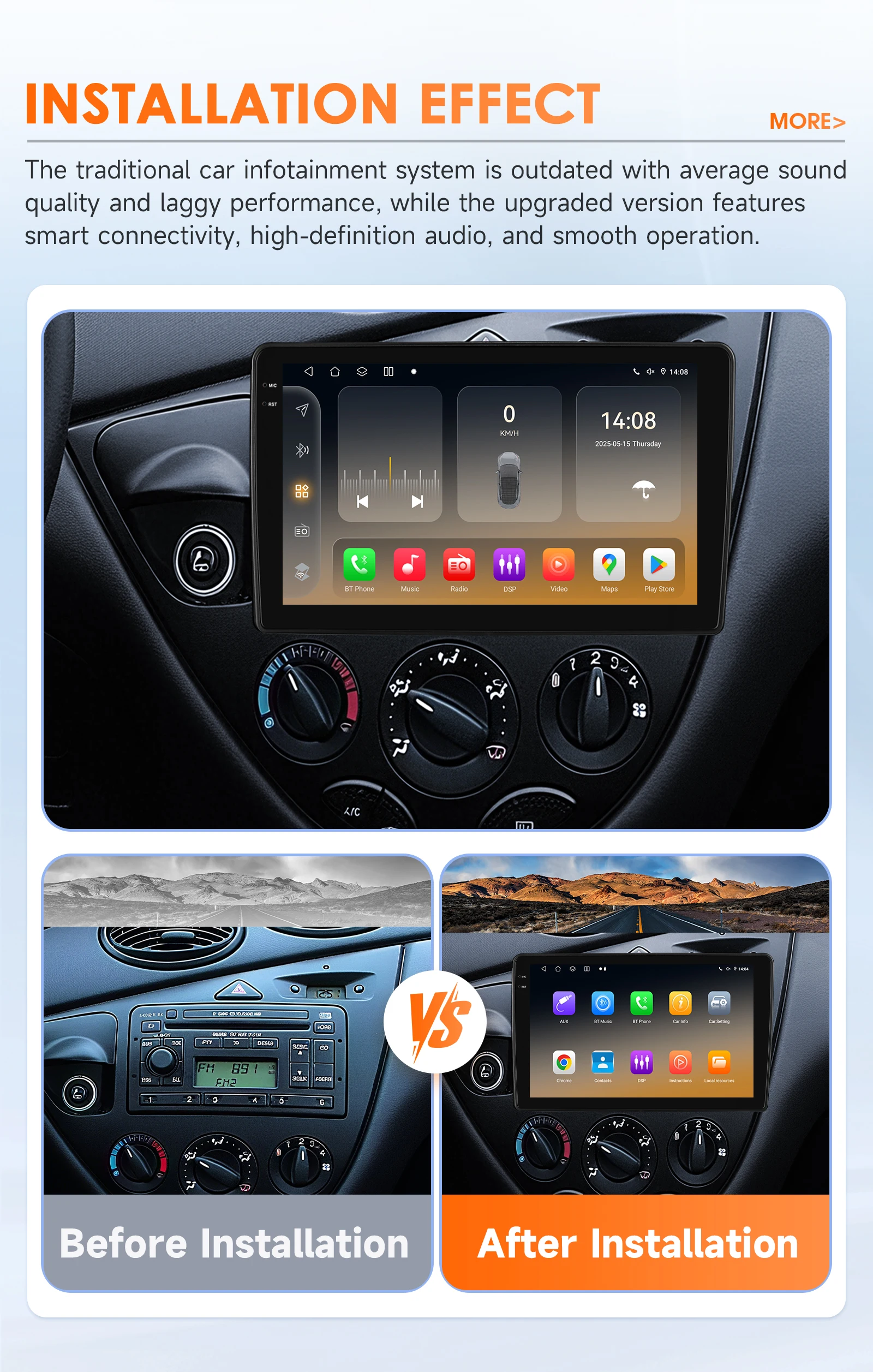 360-Grad-Kamera Android 14 Autoradio für Ford Fiesta 1995-2001 Focus MK1 Auto-Multimedia-Player CarPlay Android Auto 4G 6115 – Detail 4