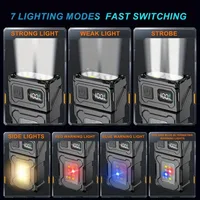 Feriales Multifunktionale EDC-Taschenlampe – Taktisches Schlüsselanhänger-Licht mit COB-Seitenlicht – USB-C Aufladbar, Magnetfuß & 7 Lichtmodi 1