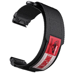 Premium Woven Nylon Strap - QuickFit 22mm/26mm Watch Band - QuickFit 20mm (Black 1)