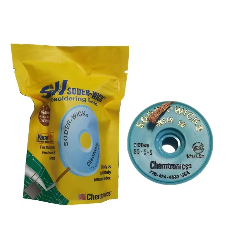 USA SW Chemtronics SODER WICK Antistatic Lead-free Original De-soldering Braid Solder Wire De-soldering Remover 10pcs/lot image 3