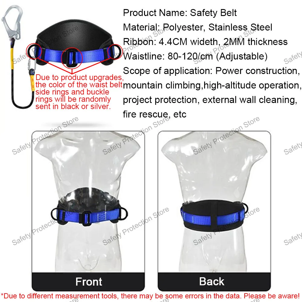 High-altitude Work Safety Belt Single Waist Work Harness Safety Rope Outdoor Climbing Training Electrician Protective Equipment safety harnesses,anti fall safety rope set