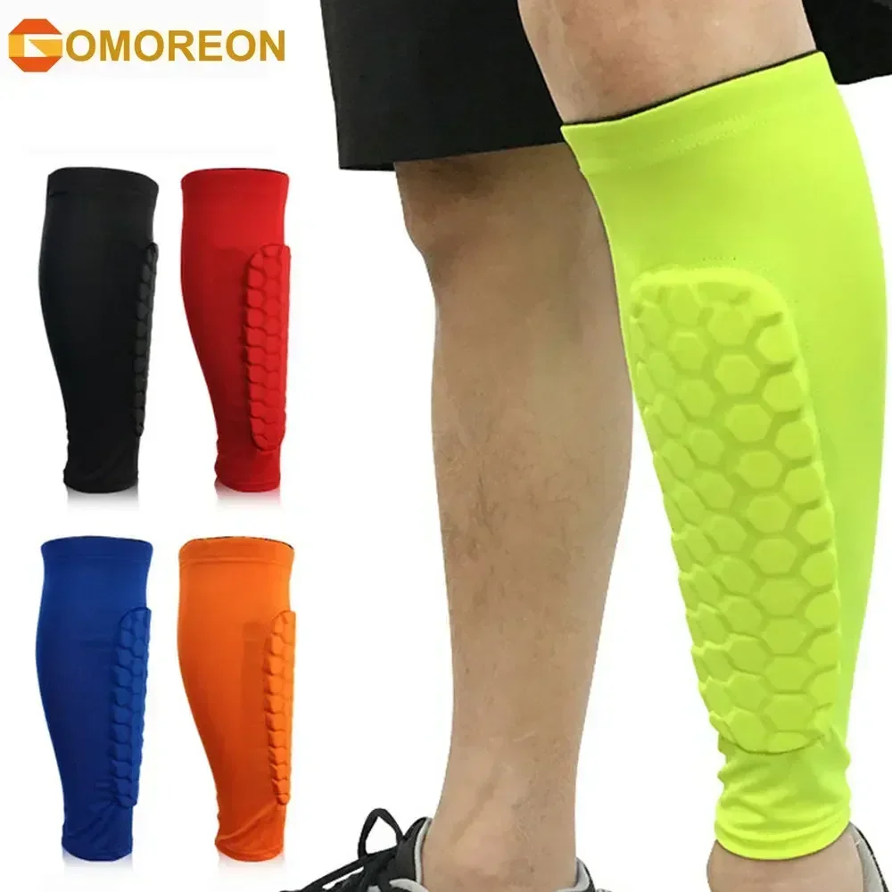Soccer Shin Guards Shin Pads for Kids Youth Adult Calf Compression Sleeve with Honeycomb Pads Support for Splint Football