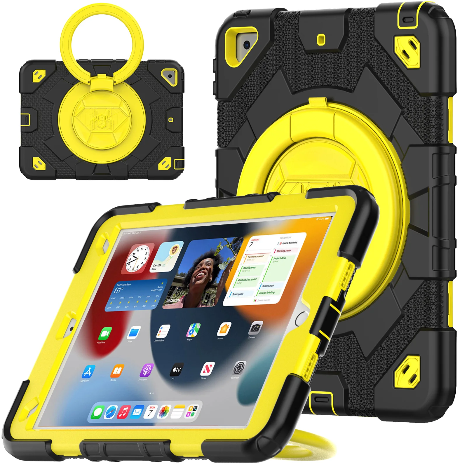 

Armor Case For iPad 7th 8th 9th Generation 2019 2020 2021 Shockproof Cover With Kickstand Shoulder Strap For iPad 10.2 Inch