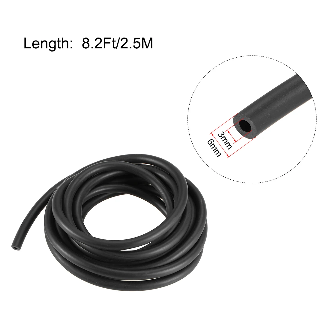 1.5/2.5M Black Smooth Nitrile Rubber Fuel Tube Lubricating Oil Hose Rubber Water Pipe Petrol Diesel Oil Line Hose Pipe Tubing