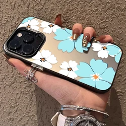 Blue Premium Flower Design Matte Phone Case Cover - Galaxy A04 (1)
