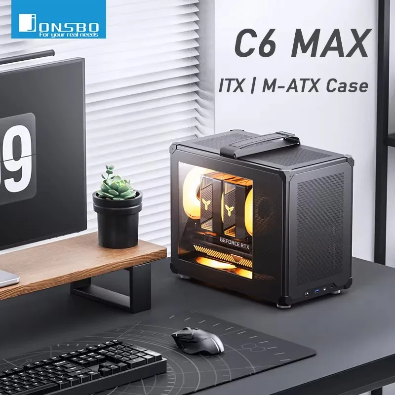 PC Case Jonsbo C6 Max ITX M-ATX Side transparent ATX Power Supply pc case pc chassis computer chassis frame mini itx desktop case