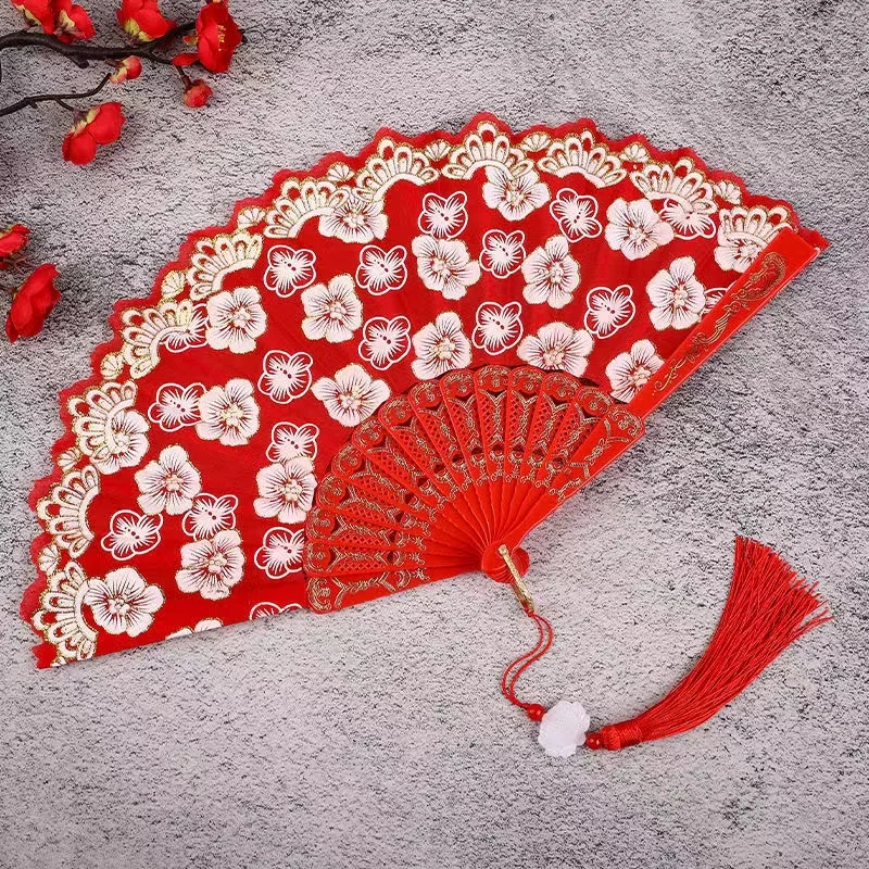 

Cherry Blossom Fan Women's Folding Fan Ancient Chinese Style Qipao Fan Vintage Classic Hanfu Fan Dance Fan Hanfu Accessories