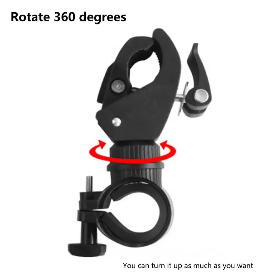 Bicycle Flashlight Clip 1PC Universal Bicycle Handlebar Flashlight Clip 90&deg;/360&deg; Rotating LED Torch Mount Clamp Holder For Bike Adjustable Grip Bracket