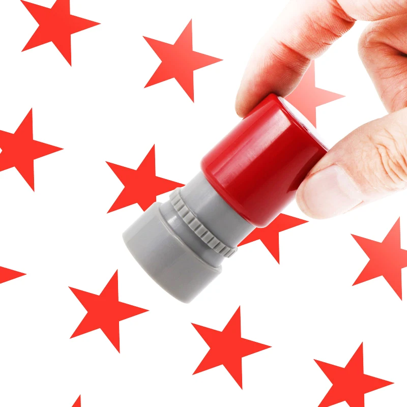 1PC School Teachers Family Use Red Five-pointed Star Stamp Encourage Children Teaching Award Stamp Automatic Ink self ink stamps