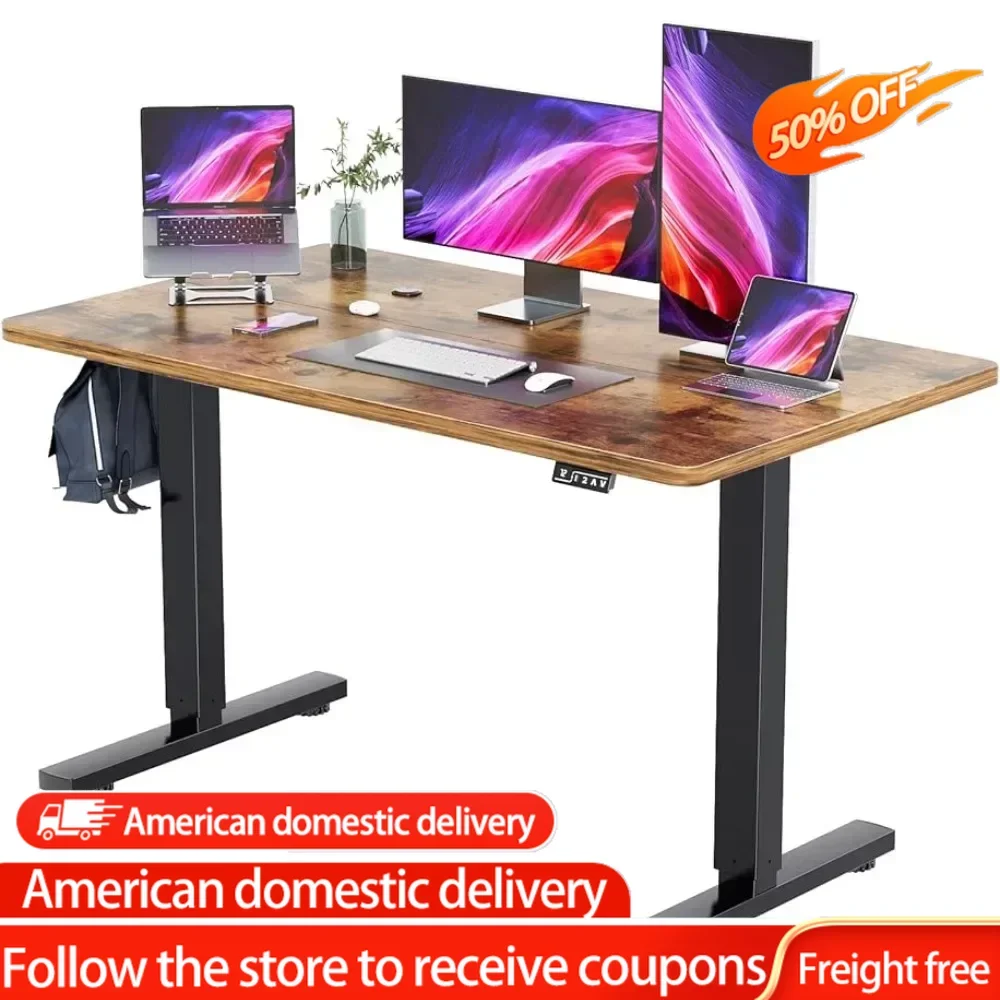 Home Office Workstation Reading Desk 55in Height Adjustable Electric Standing Desk 55 Inch Computer Table Furniture Freight free