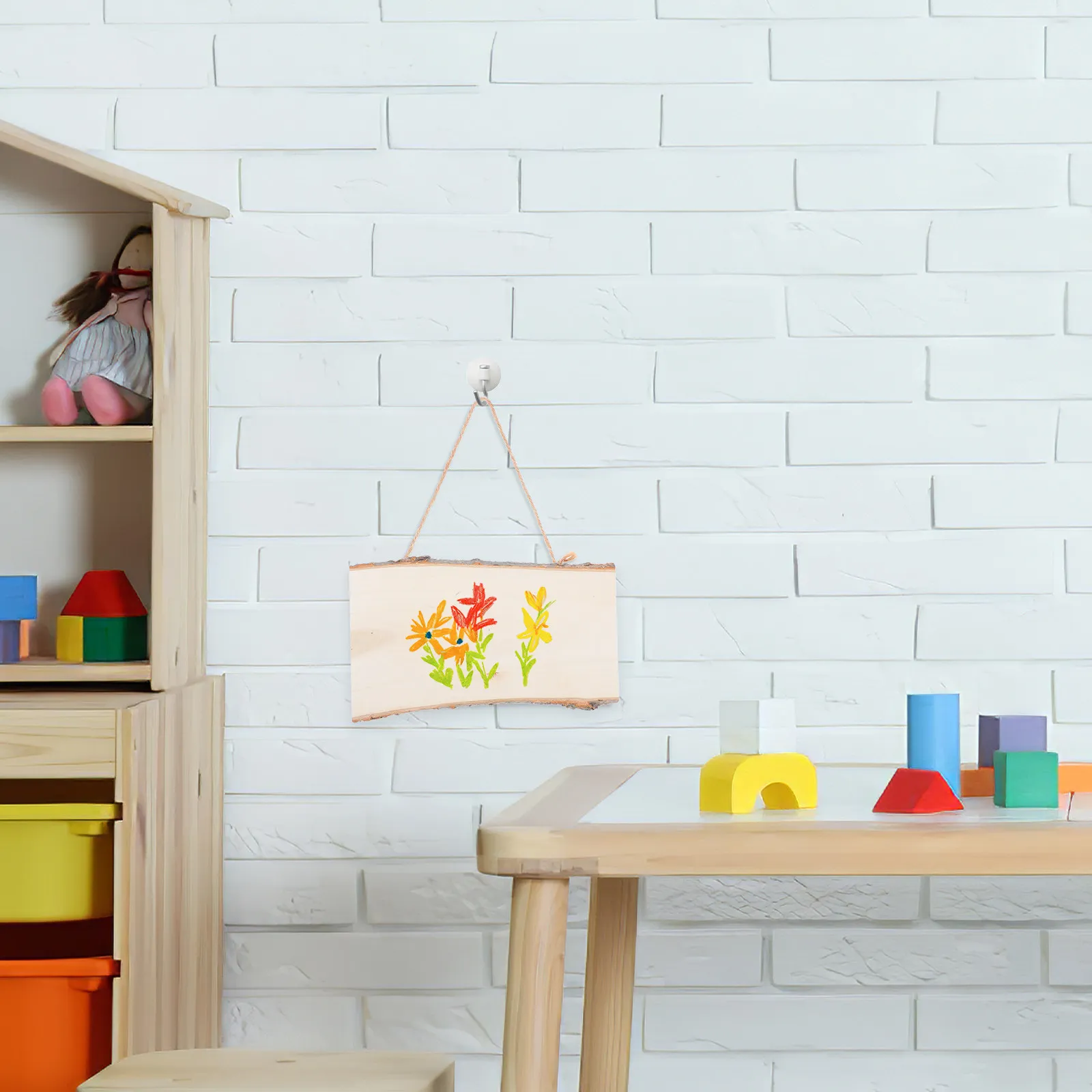 2Pcs 크리 에이 티브 장식 나무 보드 빈 벽 교수형 메시지 보드 DIY 카페 바 디스플레이를위한 부드러운 표면