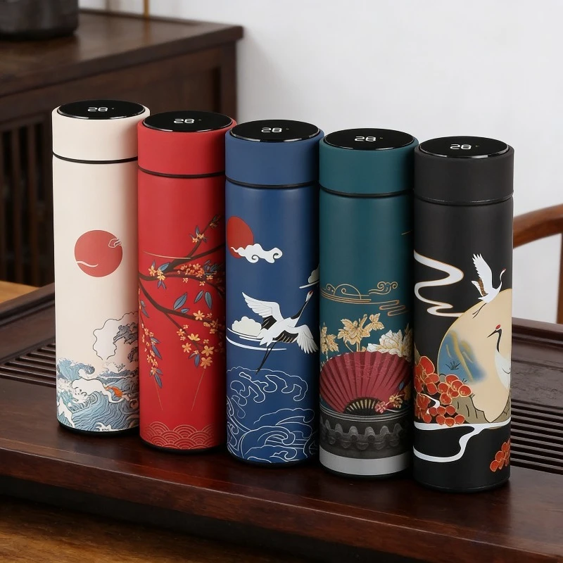 Retro Ethnic Trend Insulated Water Bottle - Portable Leak-Proof Drinking Vessel