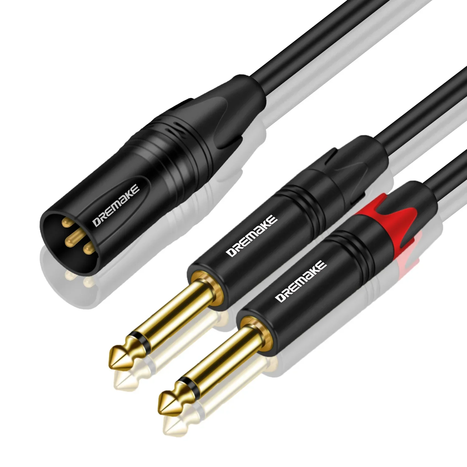 Xlr 405xlr Male To Dual 6.35mm Y Splitter Cable - Braided Shielded Audio  Adapter
