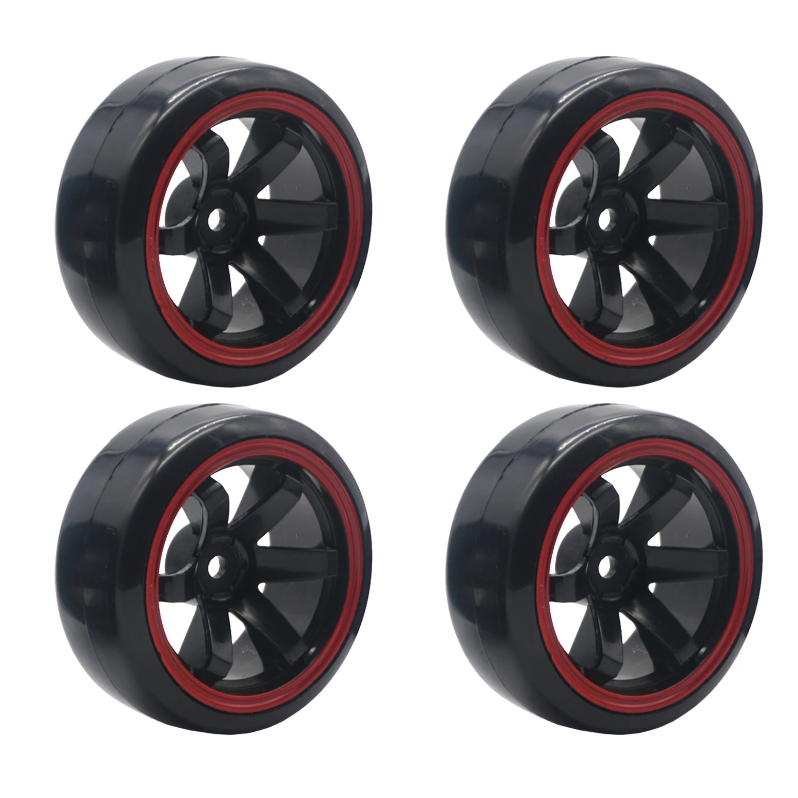 

4Pack Drift Tires Set,RC Hard Plastic Tyres & Wheel Rims 12mm Hex Compatible with Traxxas HSP Tamiya Kyosho HPI Redcat 1/10