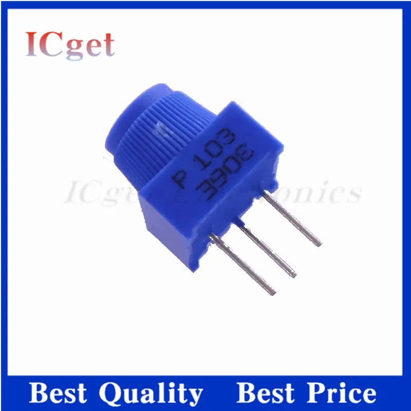 3386P 3386P-1-103 10K 1k 2k 5k 10k 20k 50K 100K 200K 500K 1M Through Hole Trimmer Potentiometer Cermet Turn Top Adjustment 5PCS Trimmer Potentiometer