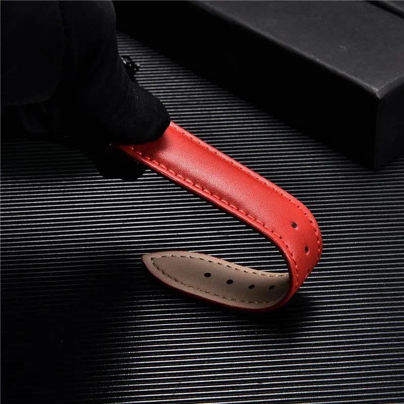 Premium Leather Watch Straps with Stainless Steel Butterfly Buckle - Casual and Stylish Watchbands