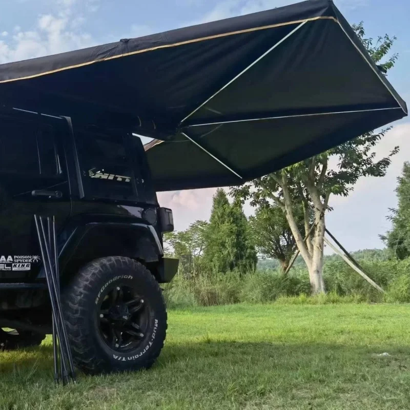 Awning Car Side Awning for Vehicles, Tent Aluminum 600D Oxford Cloth Roof Top, UV Thermal Insulation, Rainproof, 270 Degree