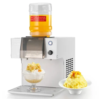 SucceBuy 40-80kg per 24H Snowflake Ice Machine Ice-Shaver Machine w/ Steel Blade Electric Snow Cone Maker 90S Fast Pre-Cooling 1