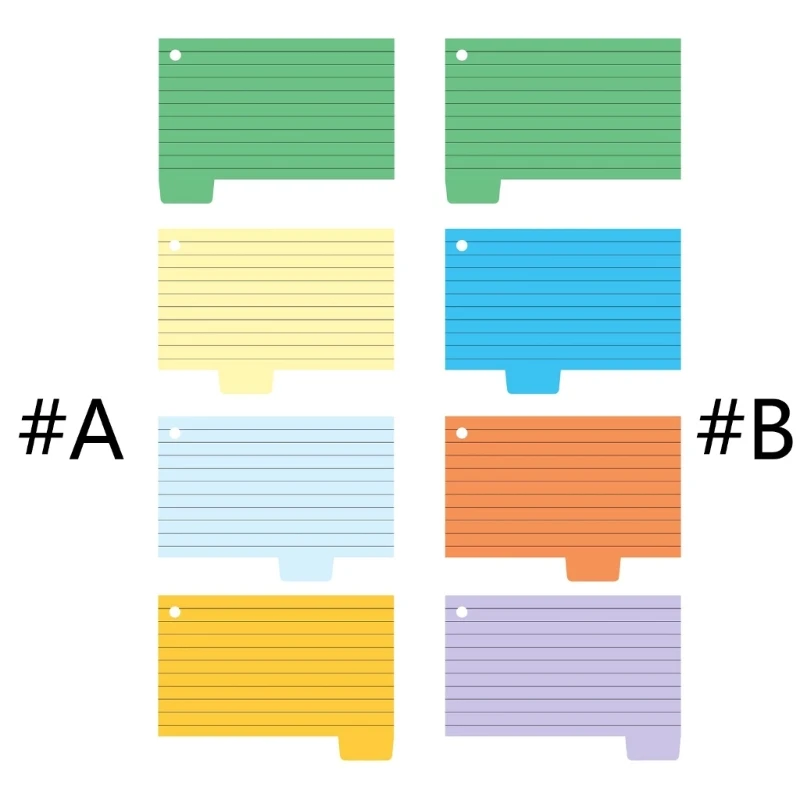 Colorful Index Cards 100 Sheets Tabbed Index Cards Ruled Revision Cards Lined Flashcards Note Taking To-do-list