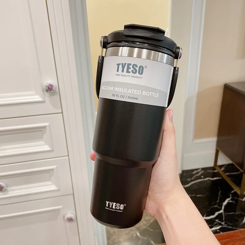 thumbnail image 1 of 900ML Tyeso Stainless Steel Coffee Cup Cold And Hot Double-layer Insulated Cup Tumbler Thermo Water Bottle Car Travel Mug, 1 of 5