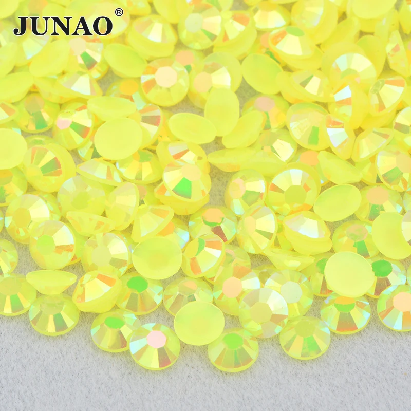 JUNAO Wholesale 2 3 4 5 6 mm Transparent Resin Rhinestone Bulk Flatback Strass Diamond Non Hot Fix Crystal Stones for DIY Crafts Garment Hooks