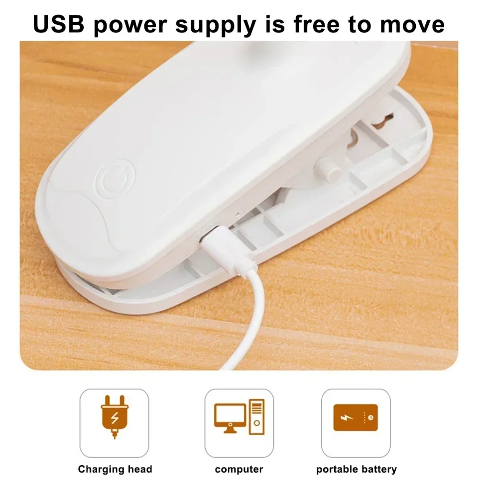 Lampada Da Scrivania LED Ricaricabile A Clip Con Forma Anatra - 3 Livelli Luminosi, Flessibile Per Lettura E Notte - Foto 2