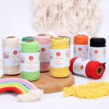 Colorful Cotton Thread Diy Handmade Rope Weaving Bohemian Tapestry Thread Creative Diy Handmade Crocheting Crafts Materials