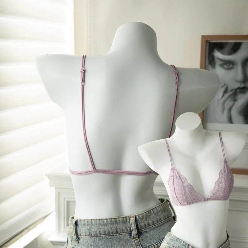 2025 Hottest! Sexy Lace Thin Triangle Bra Wireless Transparent White/Black Bralette, Seductive Lingerie Intimates Bras for Women