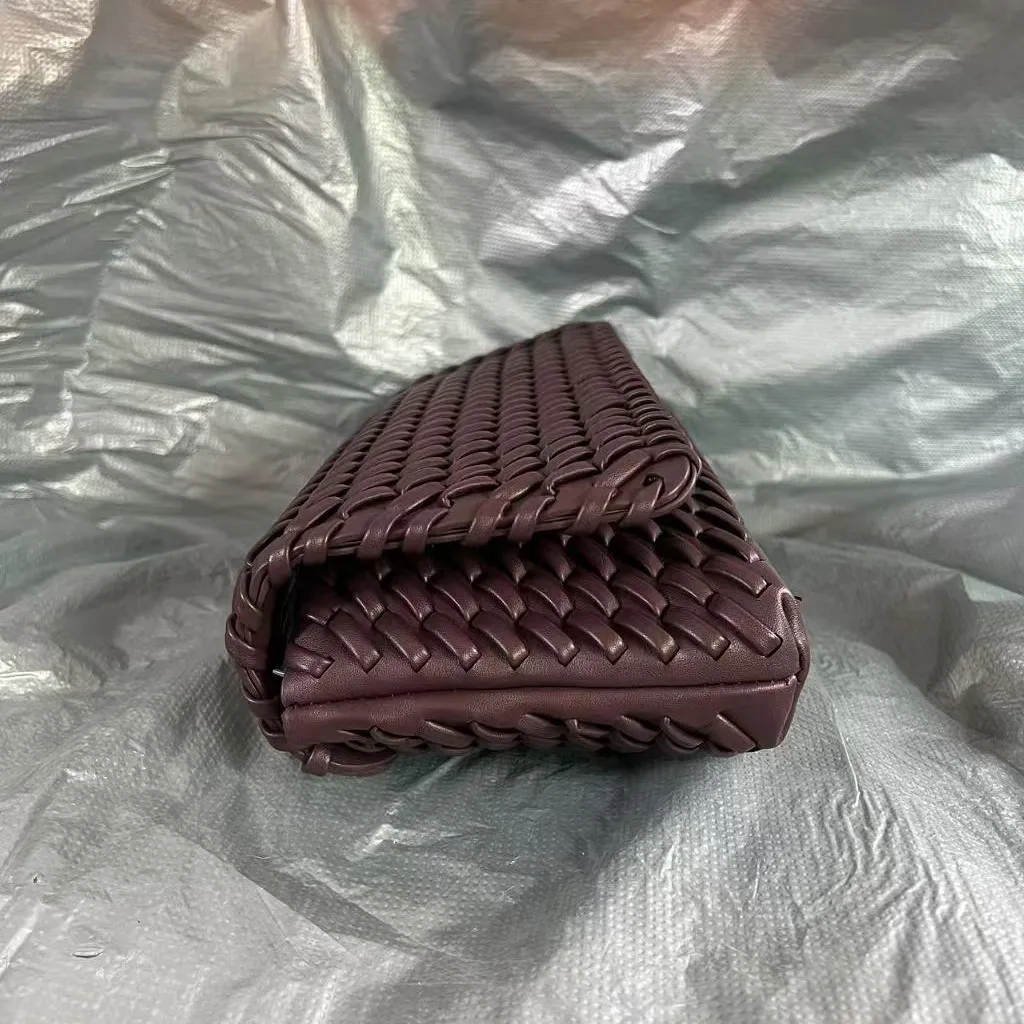 NEW Retro Women's Woven Clutch Purse Casual PU Leather Crossbody Bag Shoulder Handbag Elegant Evening Bag