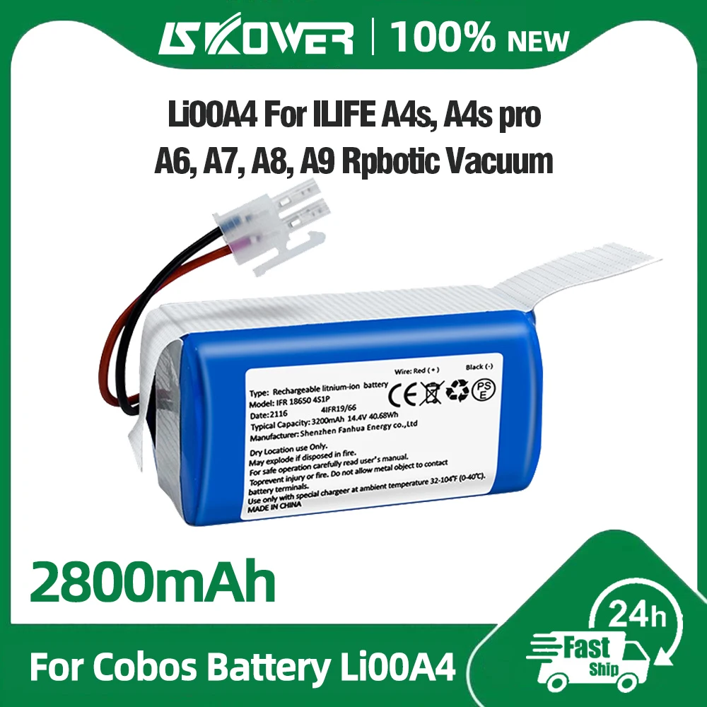 SKOWER Robot Vacuum Battery For ILIFE A4 A4s Pro A6 A7 A8 A9 a10s V7 V7s Plus W400 W450 X620 Ecovacs Deebot CEN550/660 CR120/130, обзор, отзывы, характеристики, купить