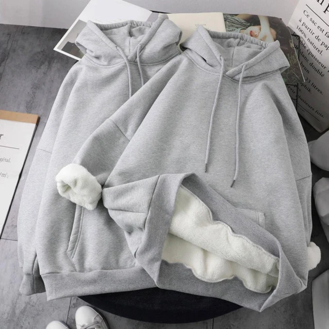  Women Thick Fleece Hoodie Sweatshirt Fleece Lined