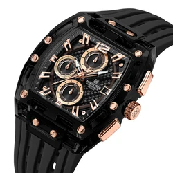 NAVIFORCE Black Silicone Strap Military Sports Chronograph Watch for Men (BRGB)