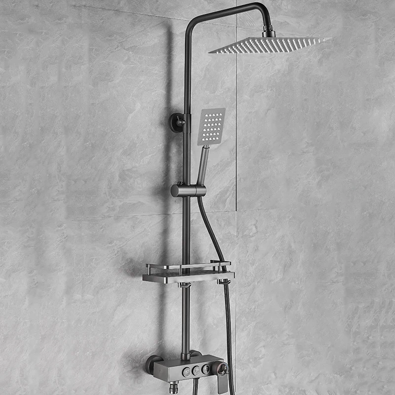Stainless Steel Bathroom Household Constant Temperature Shower Shower Set Gun Gray Pressurized Bathroom Shower Head Bath