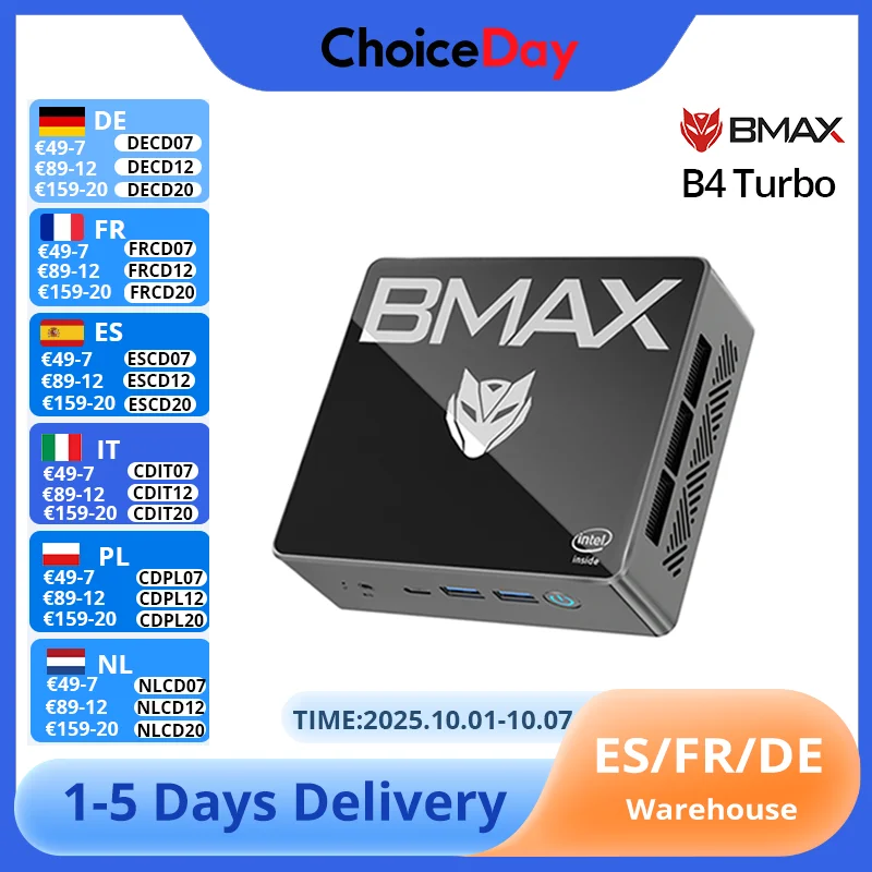 BMAX B4 Turbo Mini PC Windows 11 PC Intel N150 16GB 512GB SSD 2