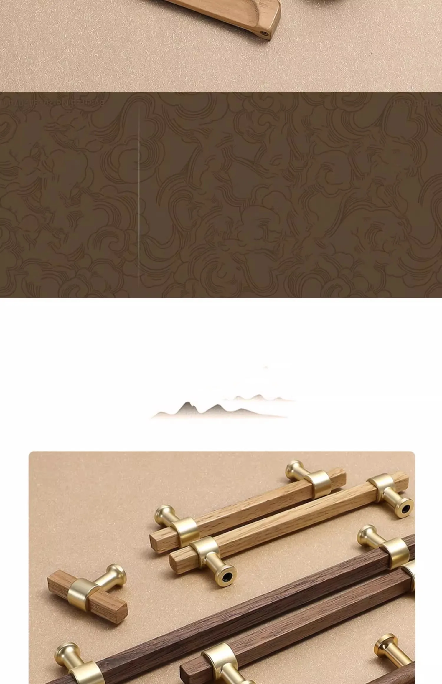 Description Picture 3 of item1Pc High-grade Kitchen Cabinet Door Handle Solid Wood Drawer Knobs Wardrobe Handles Furniture Hardware Pulls with Screw