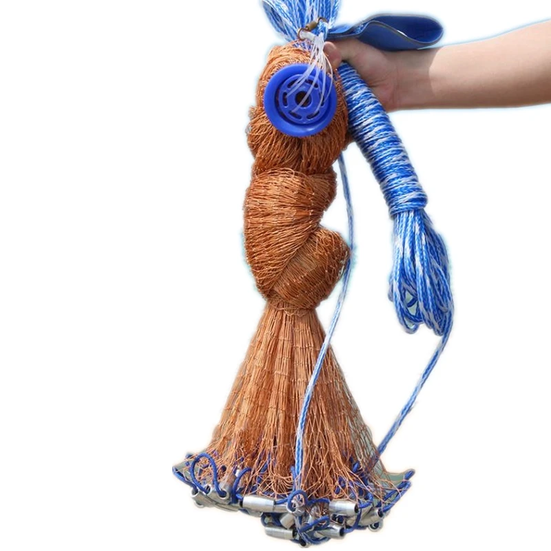 Finefish-USA Style Cast Network with Sinker and without Sinker Hand Throw Fishing Net Small Mesh Catch Fish Tool fishing net