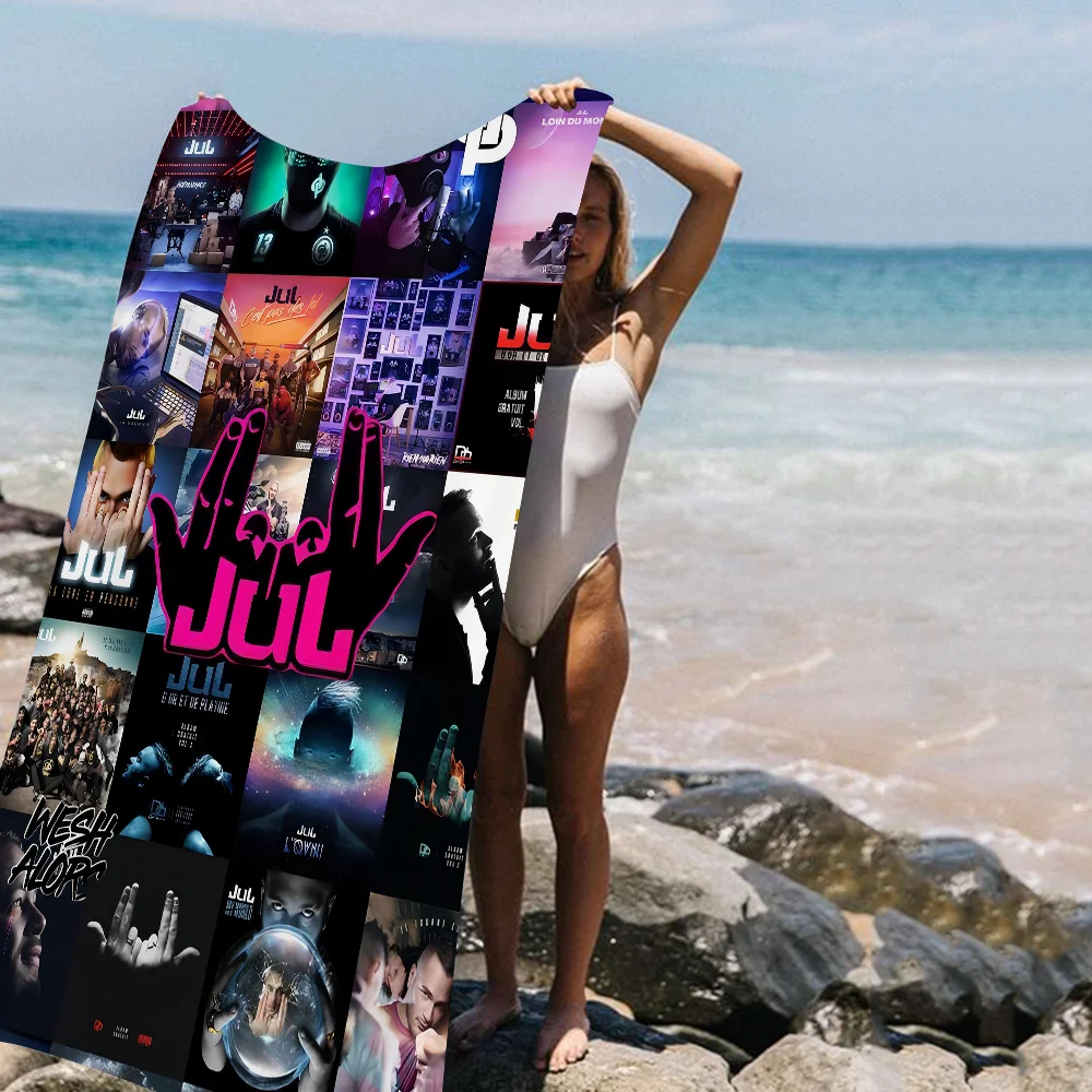 Rapper JuL Music Album Cover L-LOL Printed Beach Towel Mountain Climbing Yoga Beach Swimming Running Absorbent Soft Towel