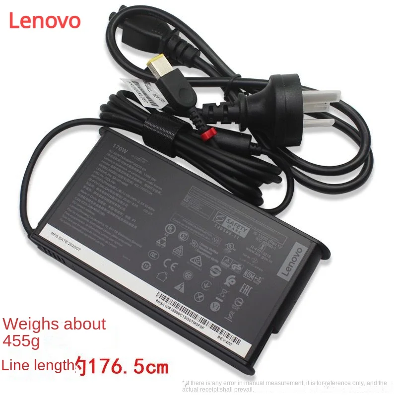 Original Lenovo Savior 170W Power Adapter 20V 8.5A P51 Y7000 R7000 Square Port with Needle Laptop Charger Power Cord