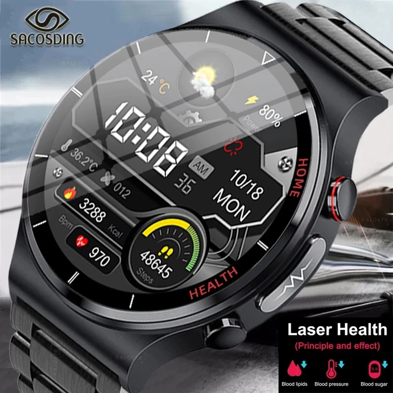 

2022New ECG+PPG Smart Watch Men Laser Treatment Of Hypertension Hyperglycemia Hyperlipidemia Heart Rate Healthy Sport Smartwatch