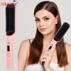 Pro Hot Comb Straightener Hair Brush  Hot Comb 3In1 Electric Straightening Comb Curling Iron Hair Brush For Styling Fast Heating 1