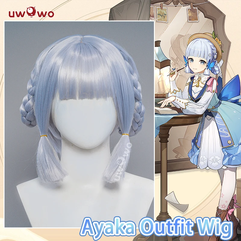 

UWOWO Ayaka Cosplay Wig Genshin Impact Ayaka Fontaine Springbloom Missive Dress New Skin Outfit Halloween Cosplay Wig