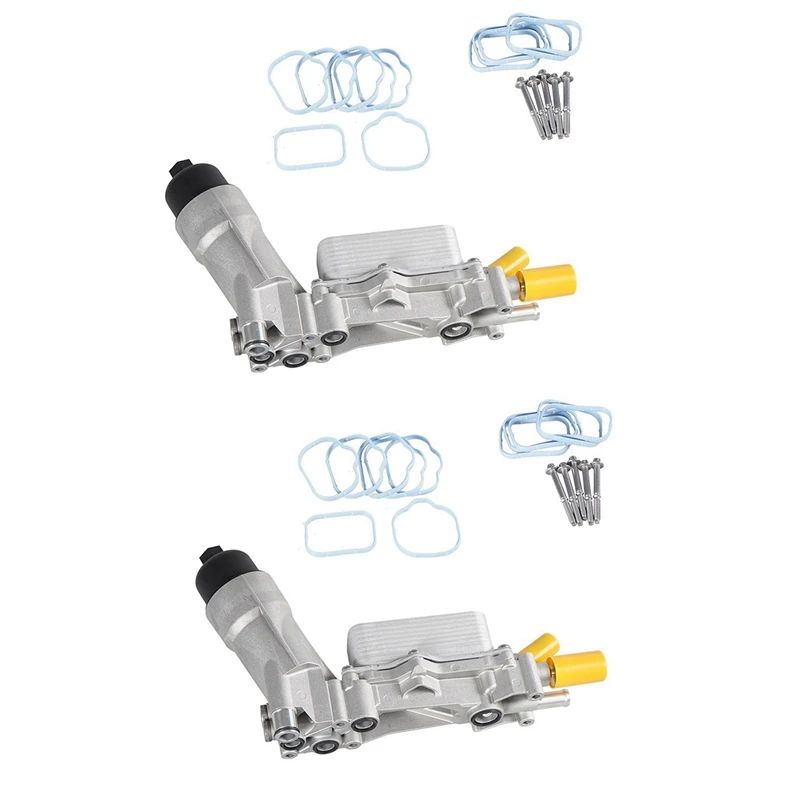 

2X Oil Filter Adapter Housing Engine For-Jeep-Dodge-Chrysler Ram 3.6L V6 Oil Cooler 68105583AE 68105583AF 68105583AA