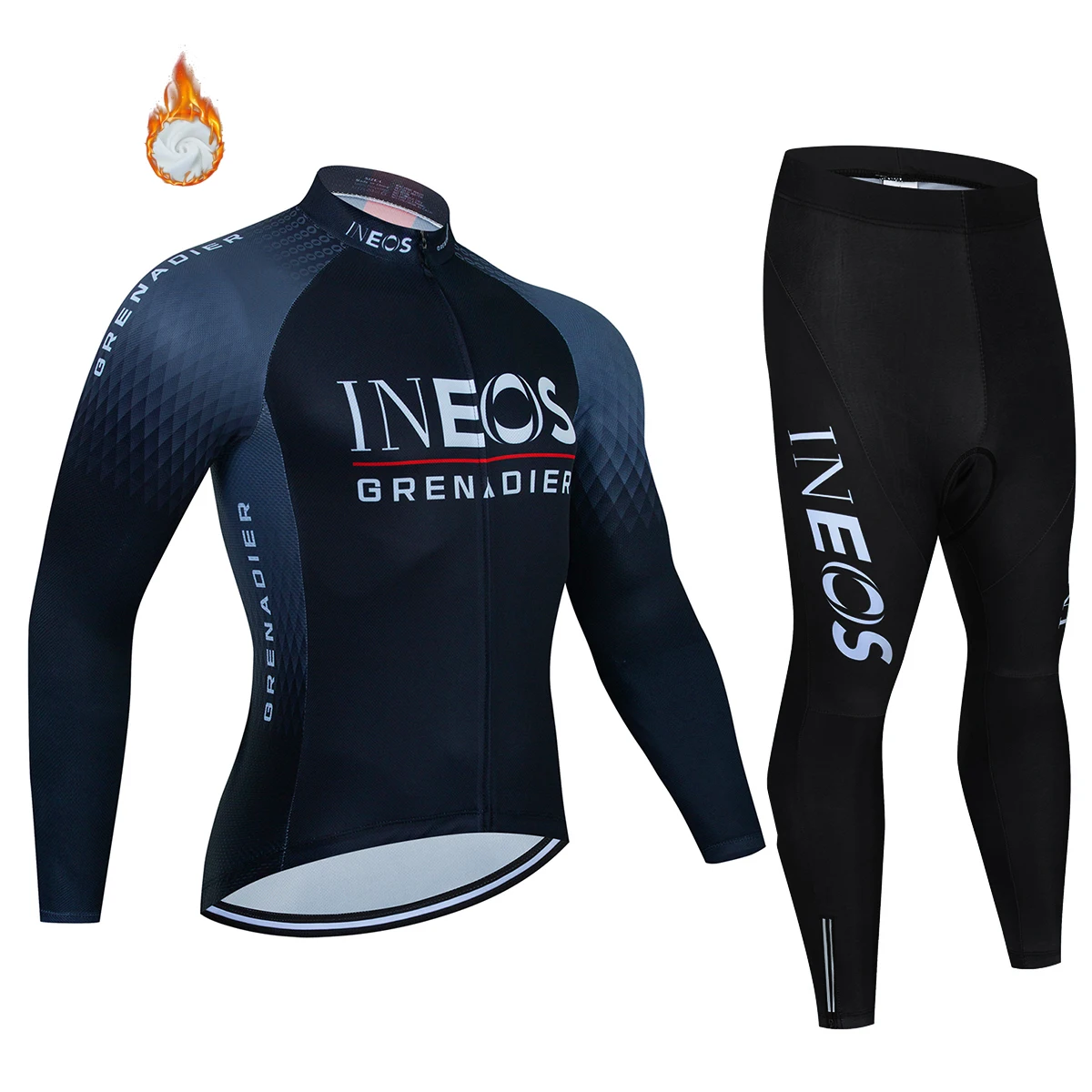 Ineos Grenadier Pro Team Tricuta Cycling Man 2022 Men's Bicycle Clothing Gel Clothes Jacket Bib Jersey Set Winter fleece Suit