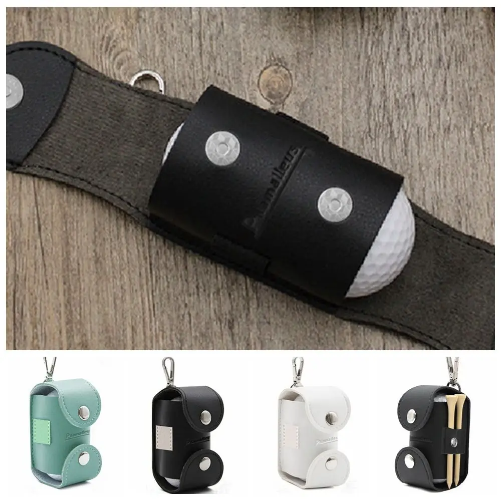 

Tee Holder Golf Ball Storage Bag Holds 2 Balls Portable Golf Ball Waist Holder Metal Buckle Multifunctional Waist Golf Carrier