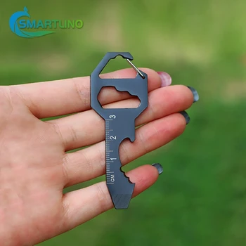 Stainless Steel Multi-Tools Self Defense Keychain Bottle Opener Metric Ruler Screwdriver EDC Gadget Universal Pocket Tools 1